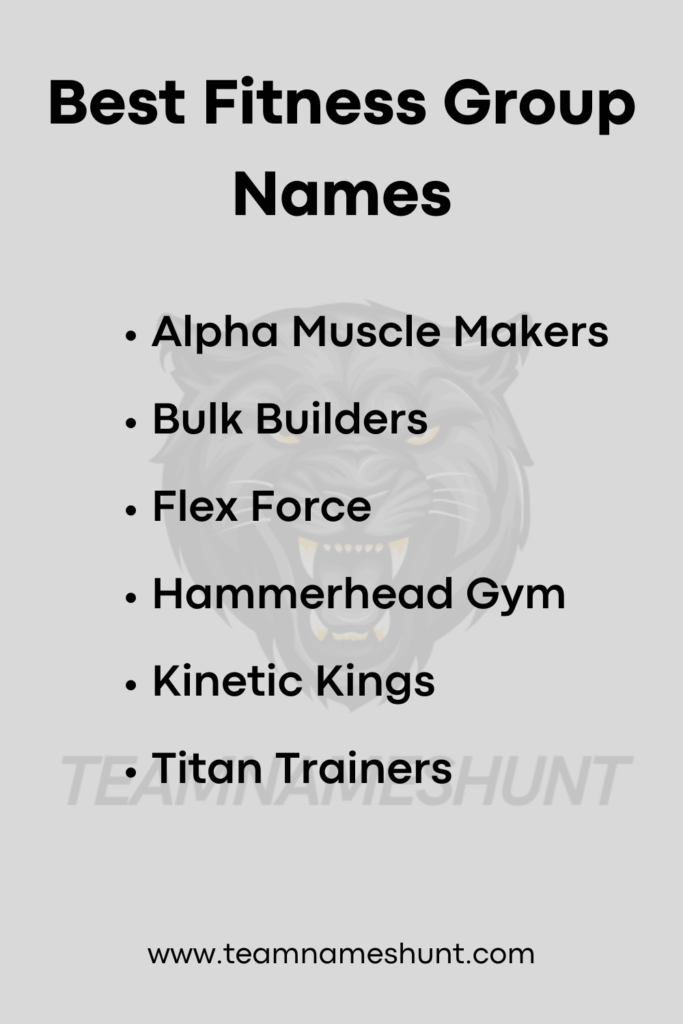 Best Fitness Group Names