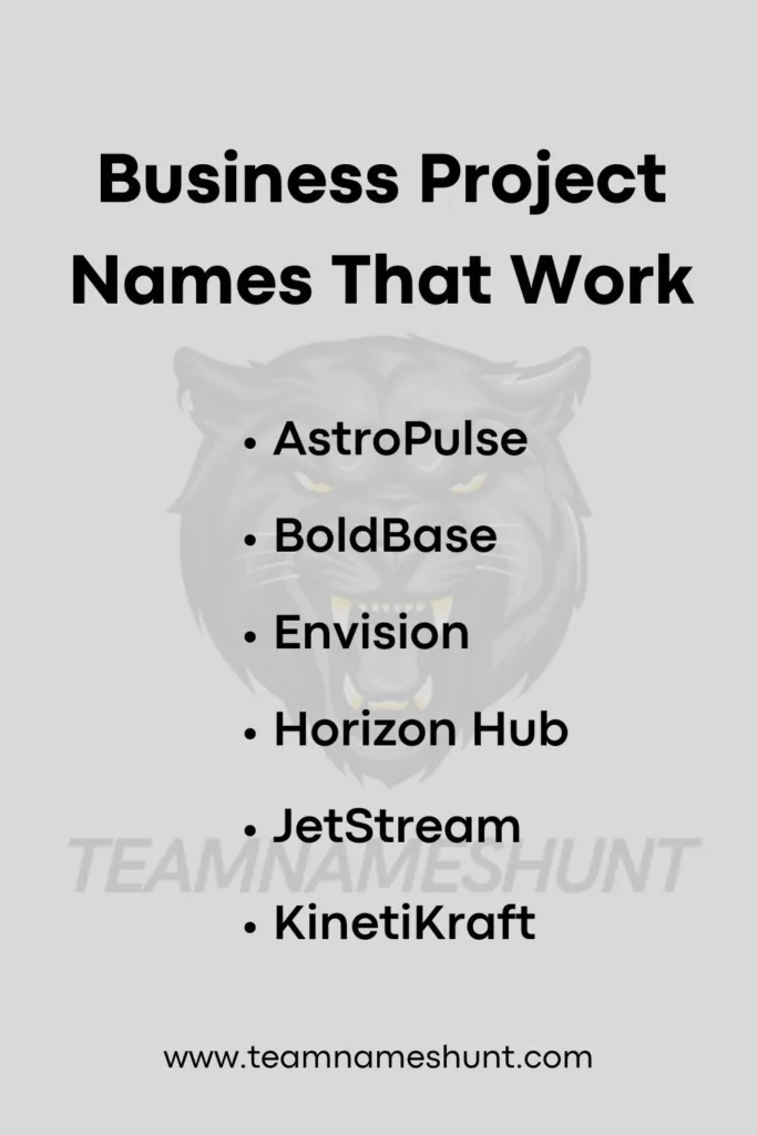 Business Project Names That Work