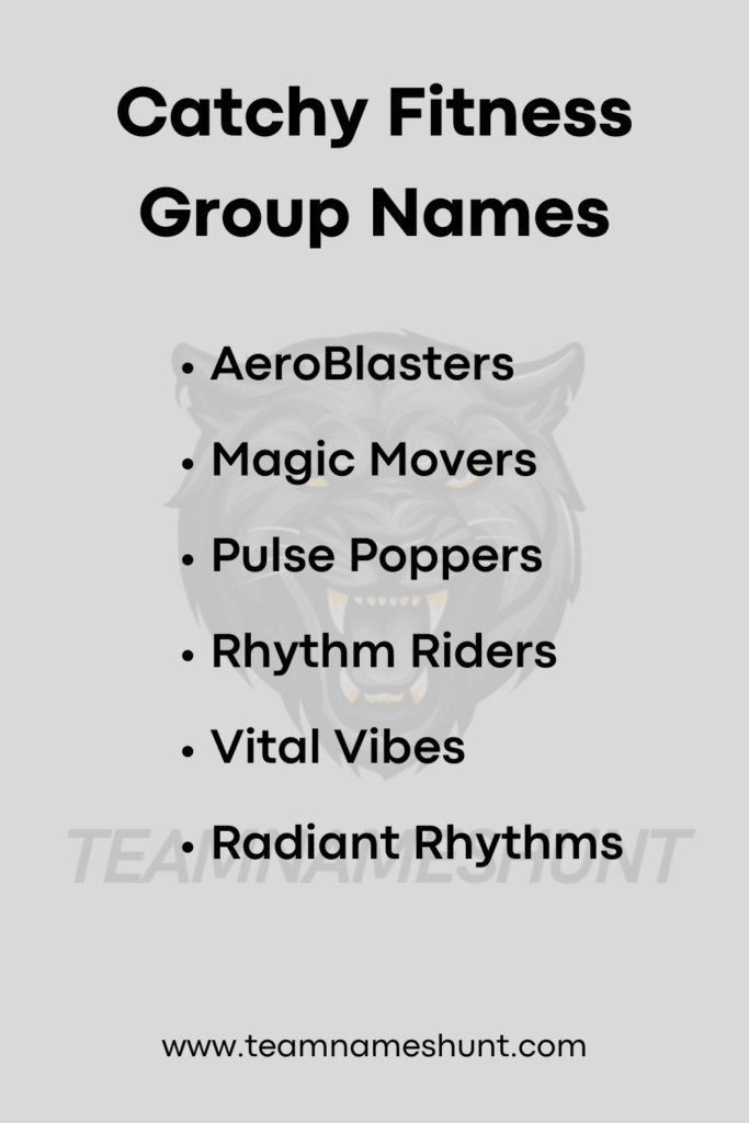 Catchy Fitness Group Names