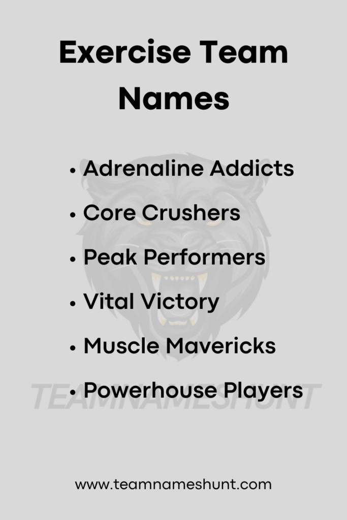 Exercise Team Names