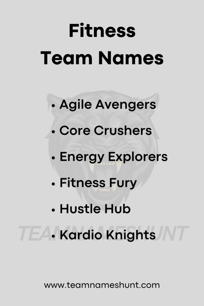 Fitness Team Names