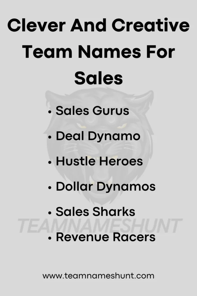 Clever And Creative Team Names For Sales