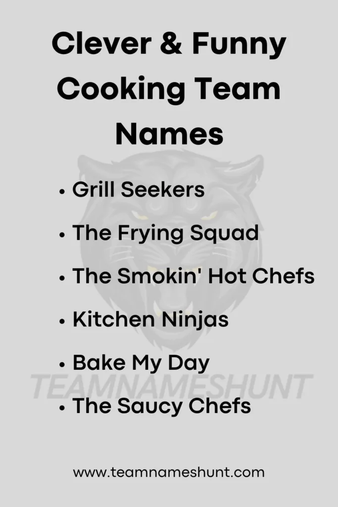 Clever & Funny Cooking Team Names