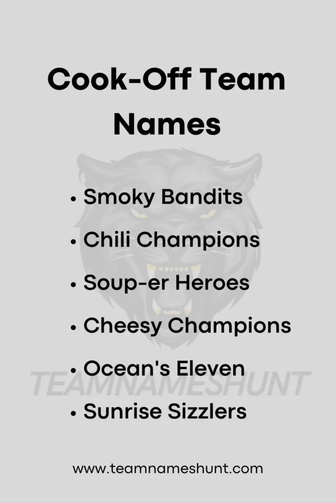 Cook-Off Team Names