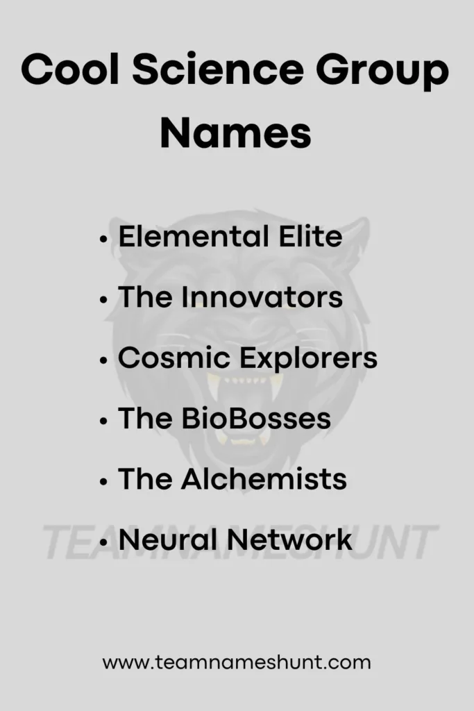 Cool Science Group Names