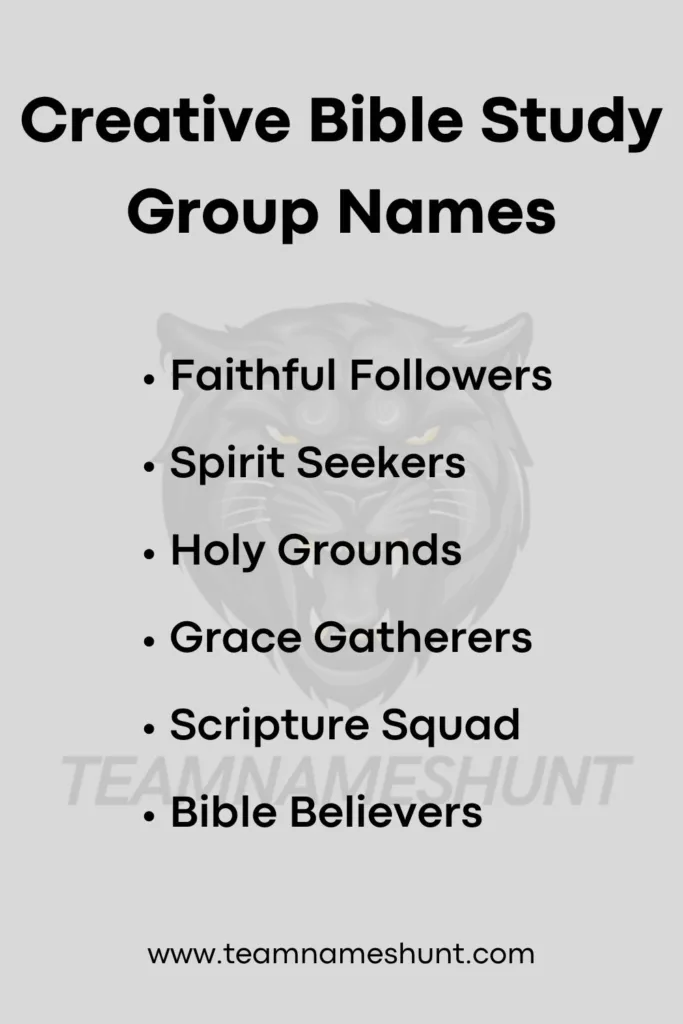 Creative Bible Study Group Names