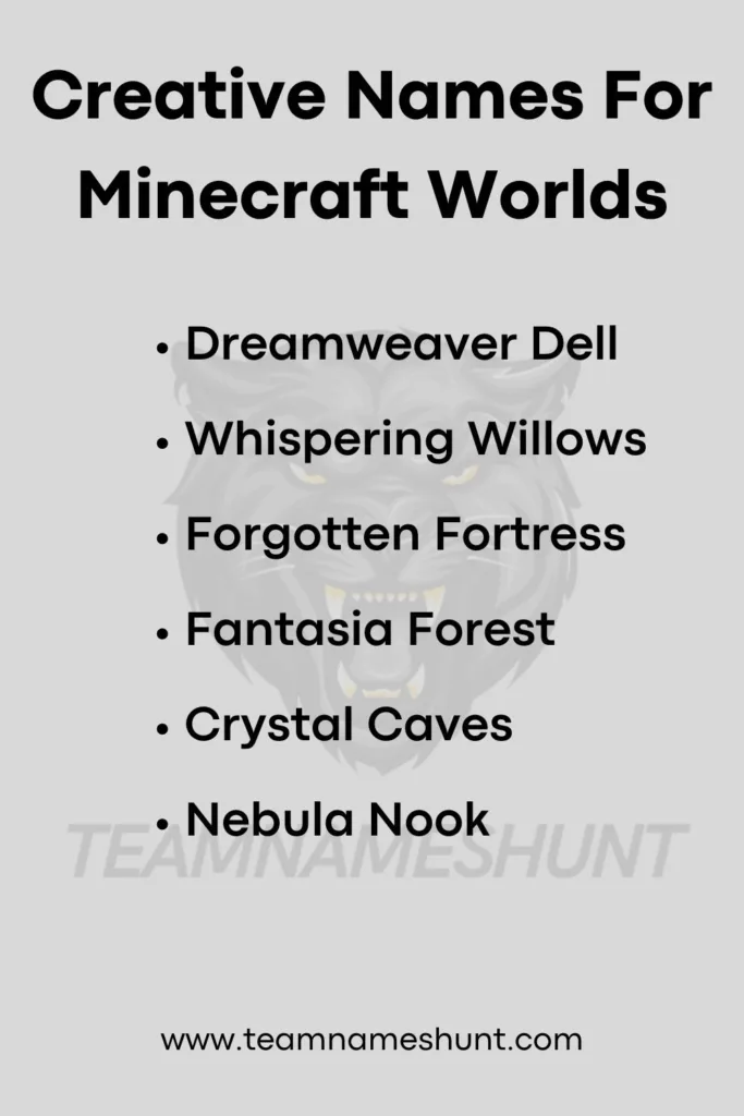 Creative Names For Minecraft Worlds