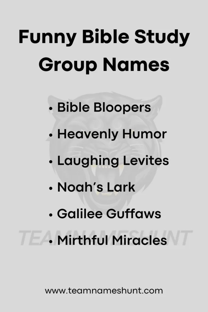 Funny Bible Study Group Names