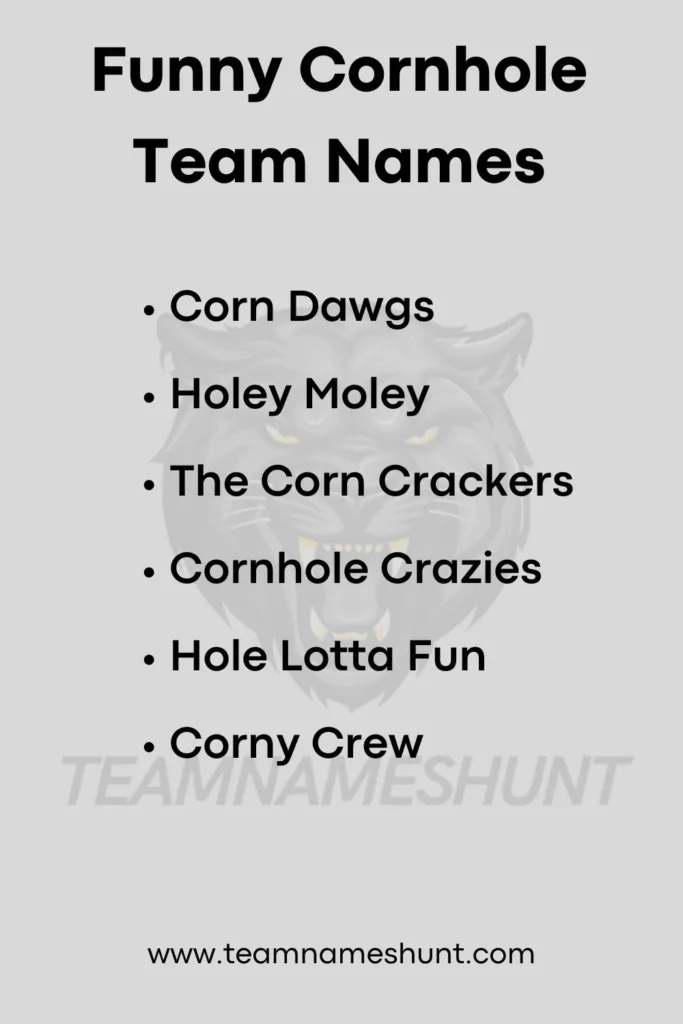 Funny Cornhole Team Names