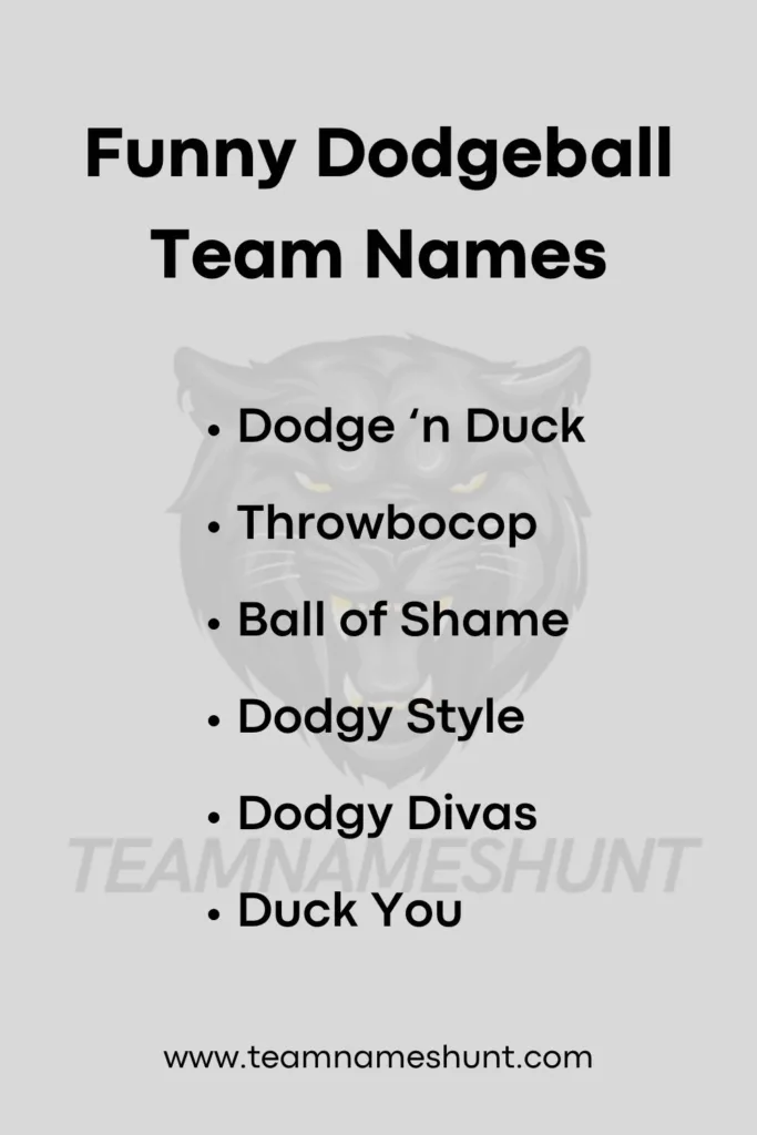 Funny Dodgeball Team Names