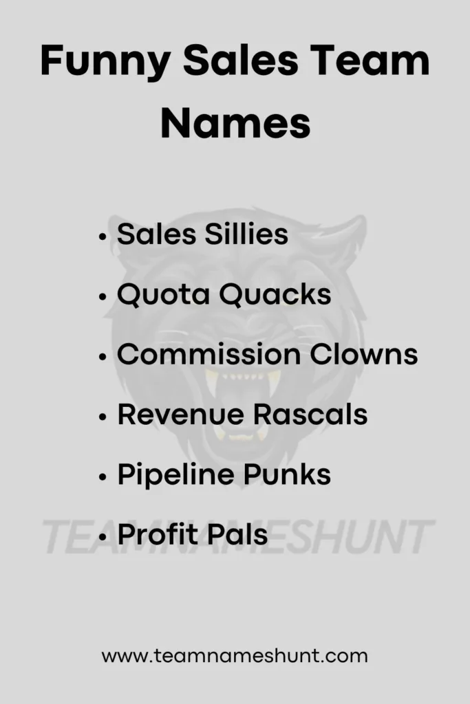 Funny Sales Team Names