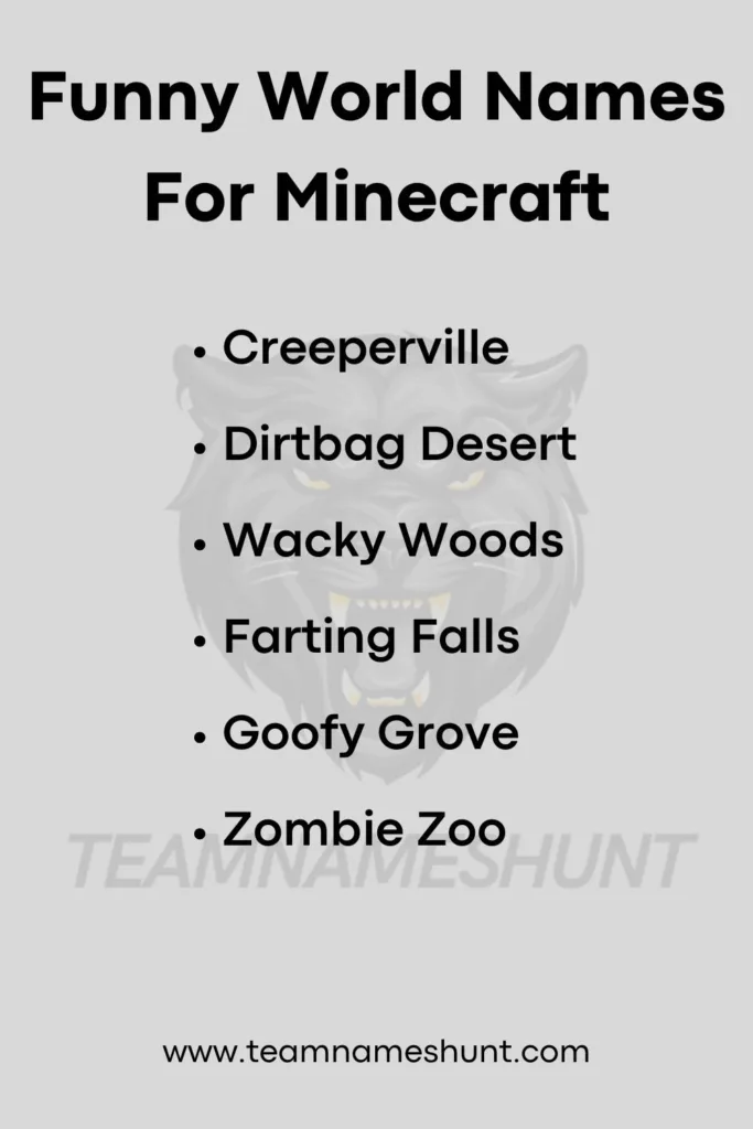 Funny World Names For Minecraft