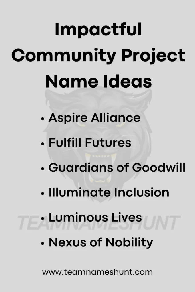 Impactful Community Project Name Ideas