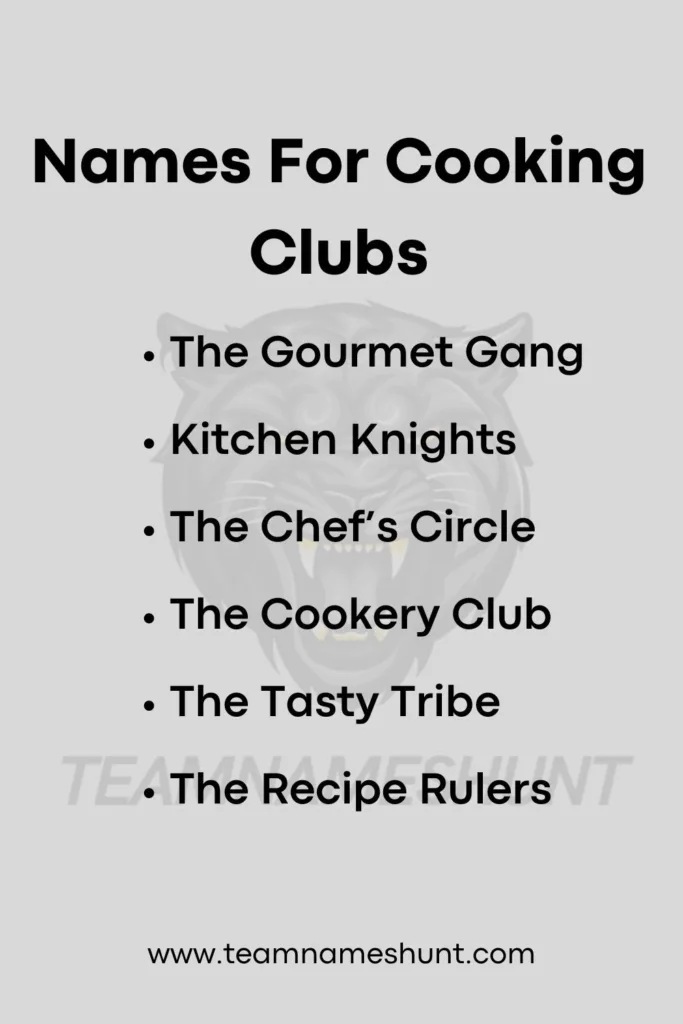 Names For Cooking Clubs