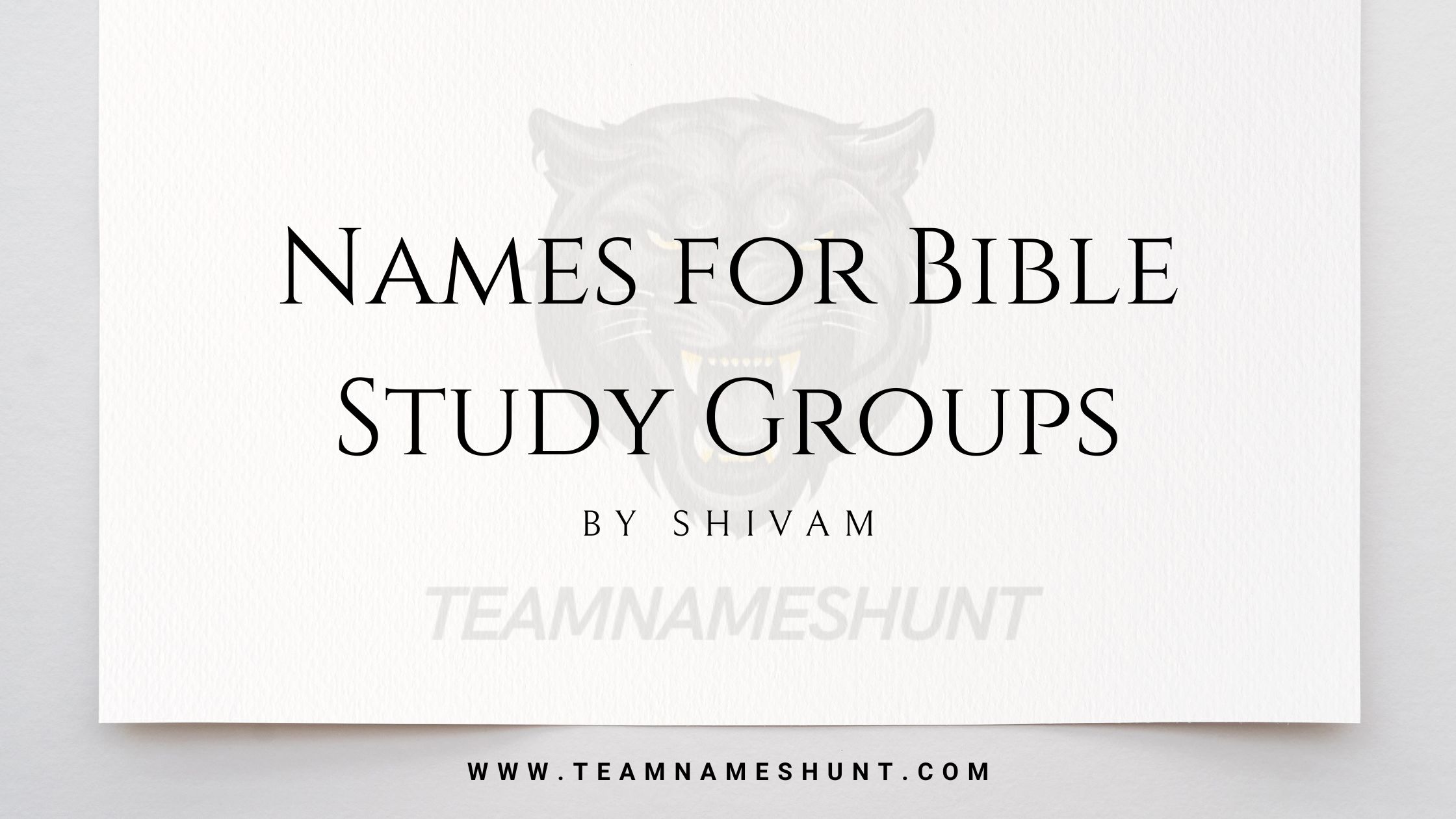 Names for Bible Study Groups