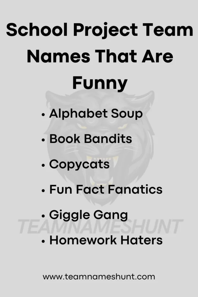 School Project Team Names That Are Funny