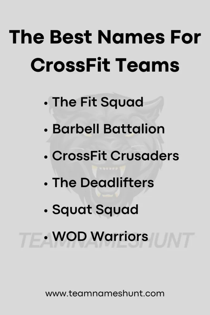 The Best Names For CrossFit Teams