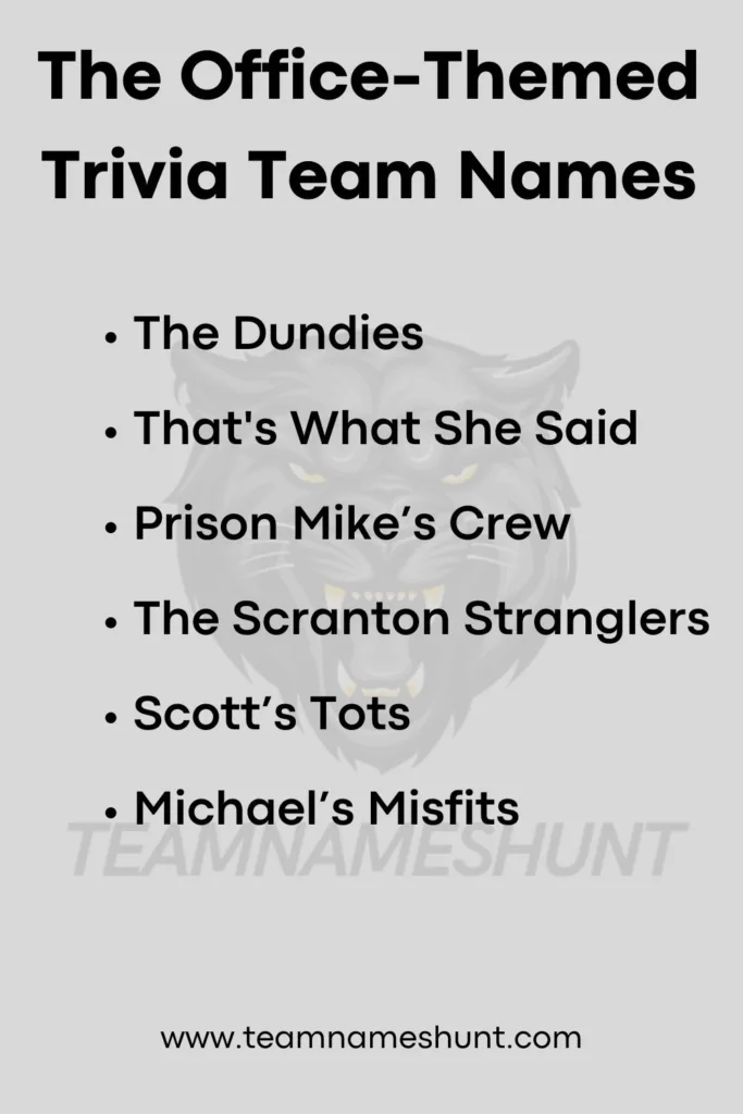 The Office-Themed Trivia Team Names