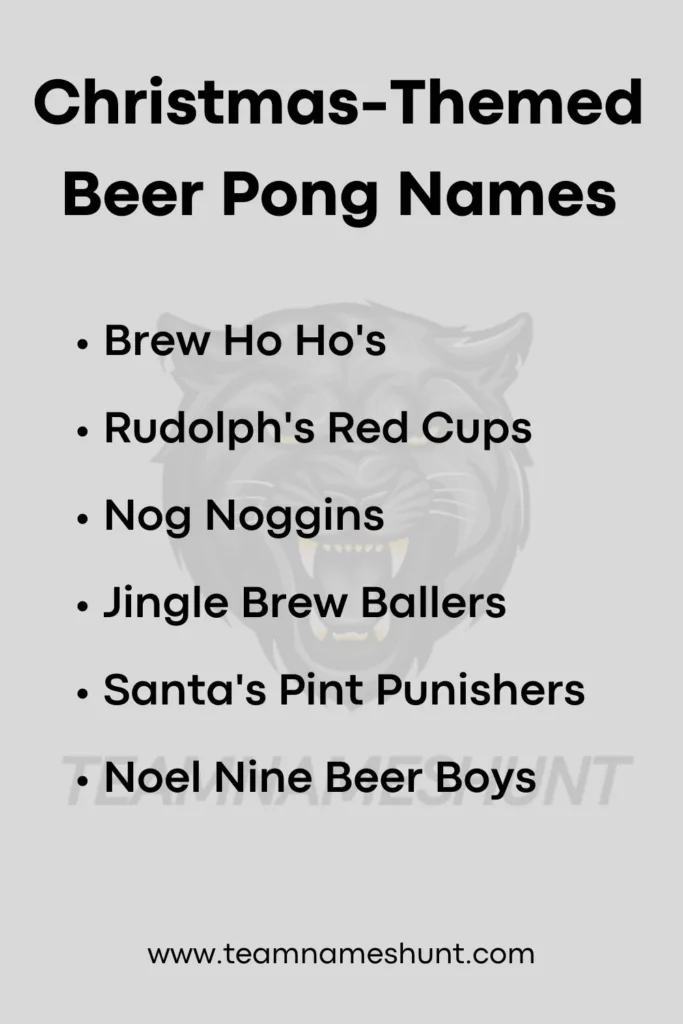 Christmas-Themed Beer Pong Names