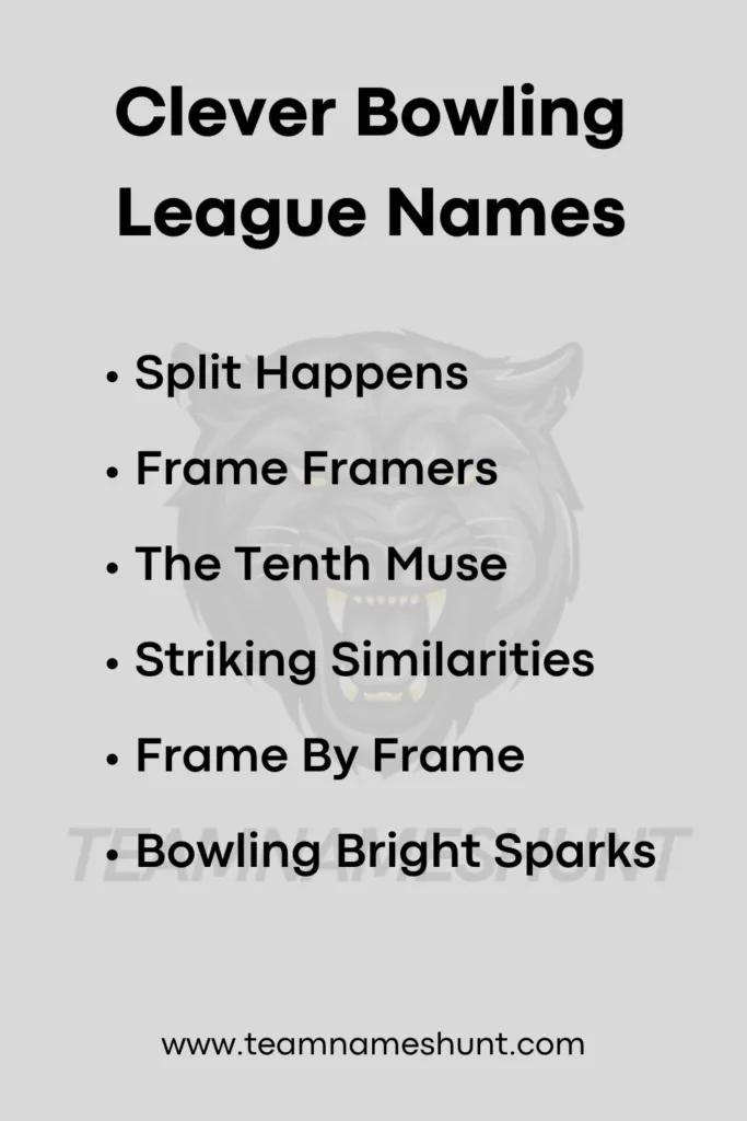 Clever Bowling League Names