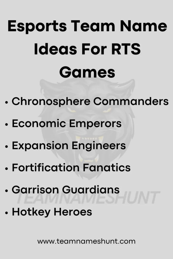 Esports Team Name Ideas For RTS Games