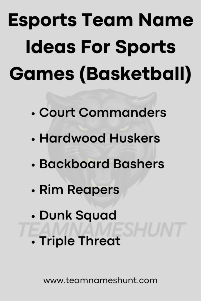 Esports Team Name Ideas For Sports Games (Basketball)