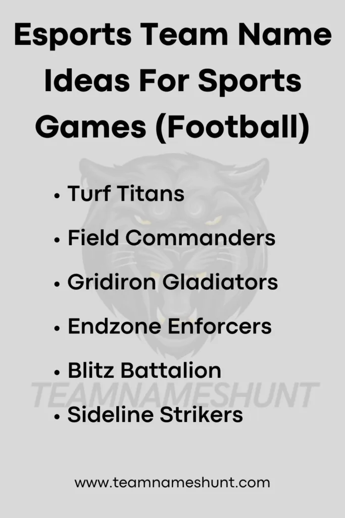 Esports Team Name Ideas For Sports Games (Football)