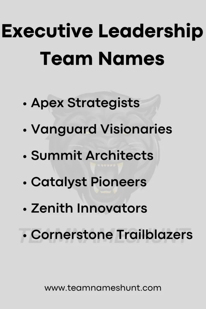 Executive Leadership Team Names