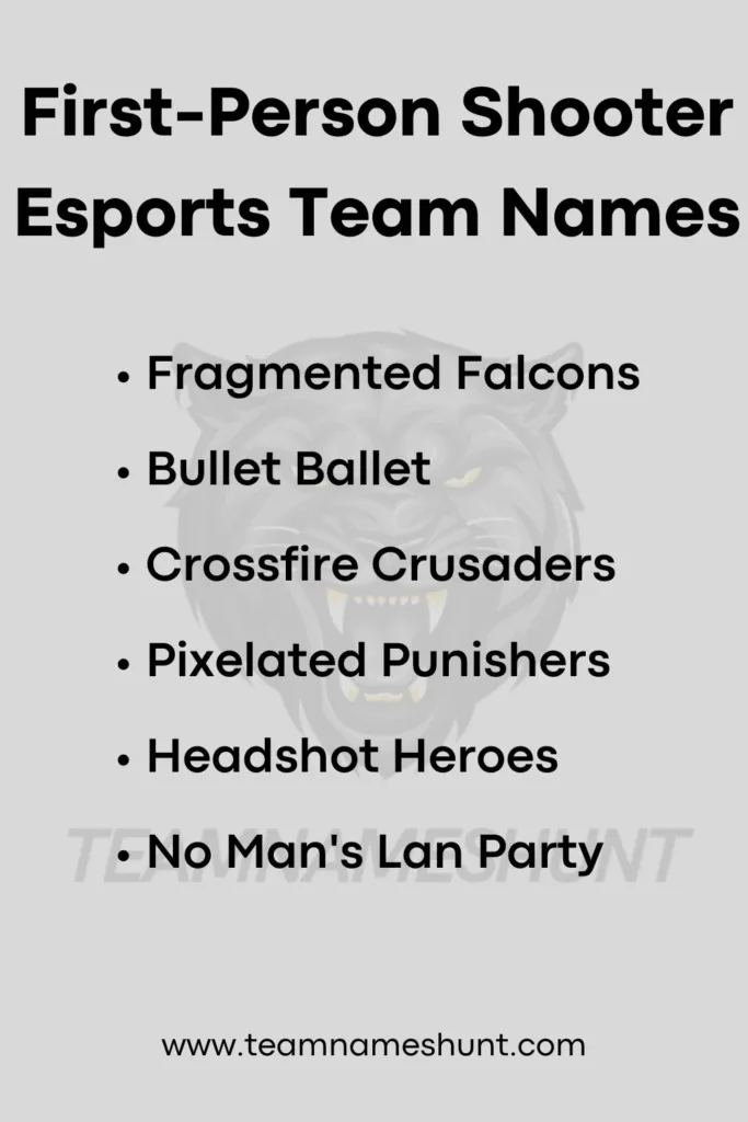 First-Person Shooter Esports Team Names