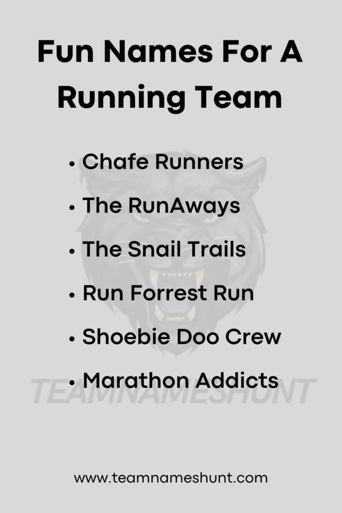 Fun Names For A Running Team