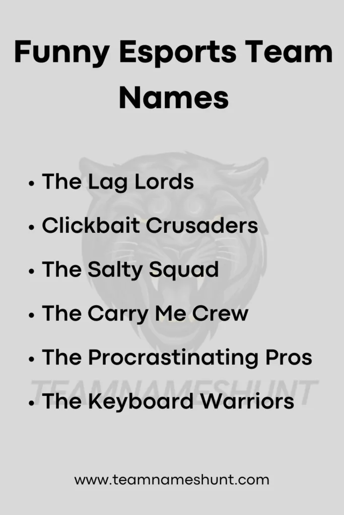 Funny Esports Team Names