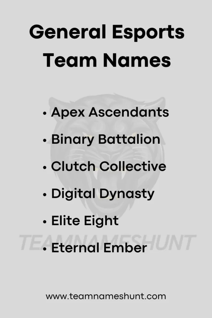 General Esports Team Names