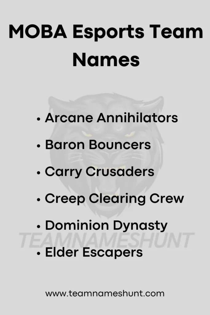 MOBA Esports Team Names