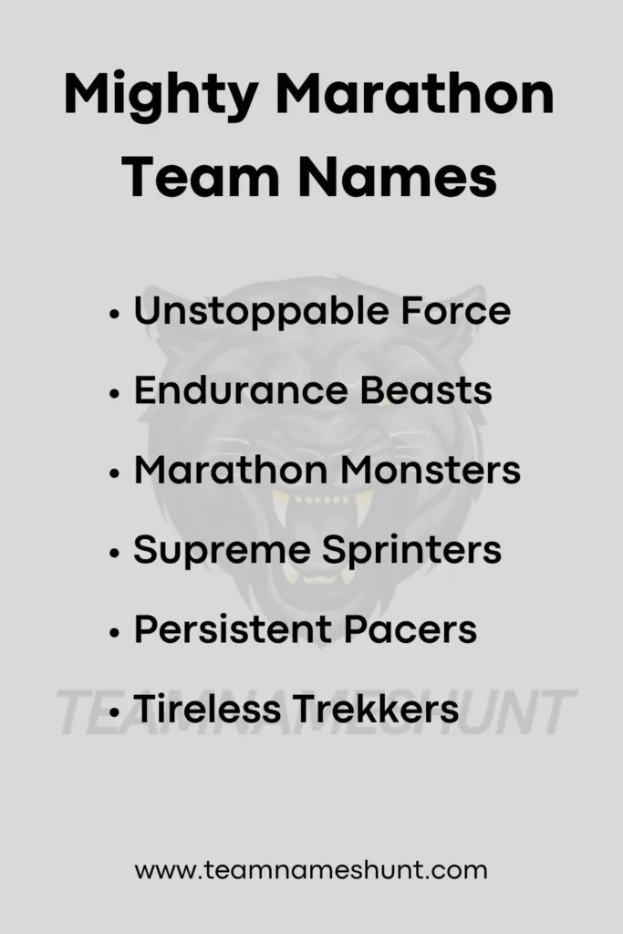 Mighty Marathon Team Names