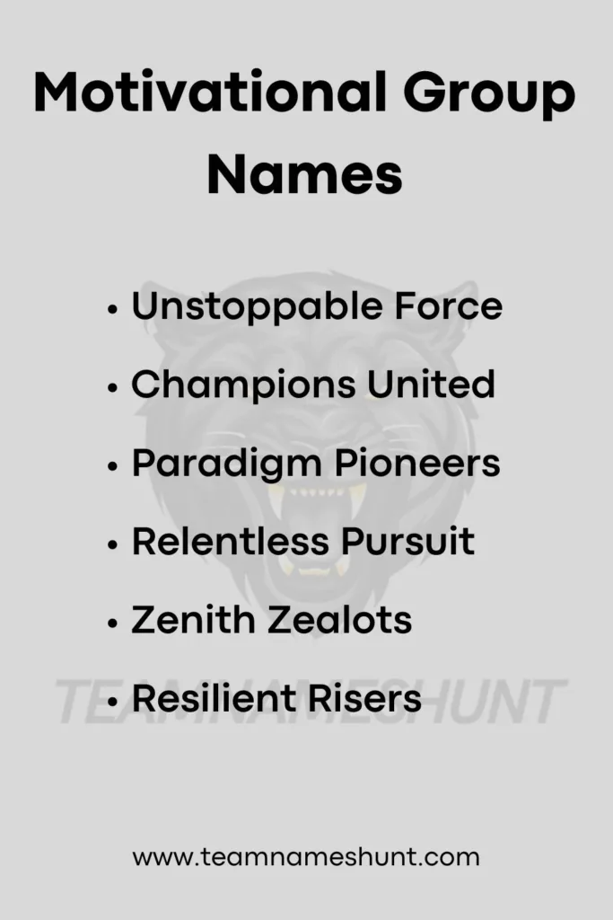 Motivational Group Names List