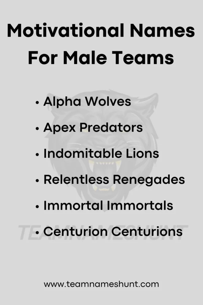 Motivational Names For Male Teams