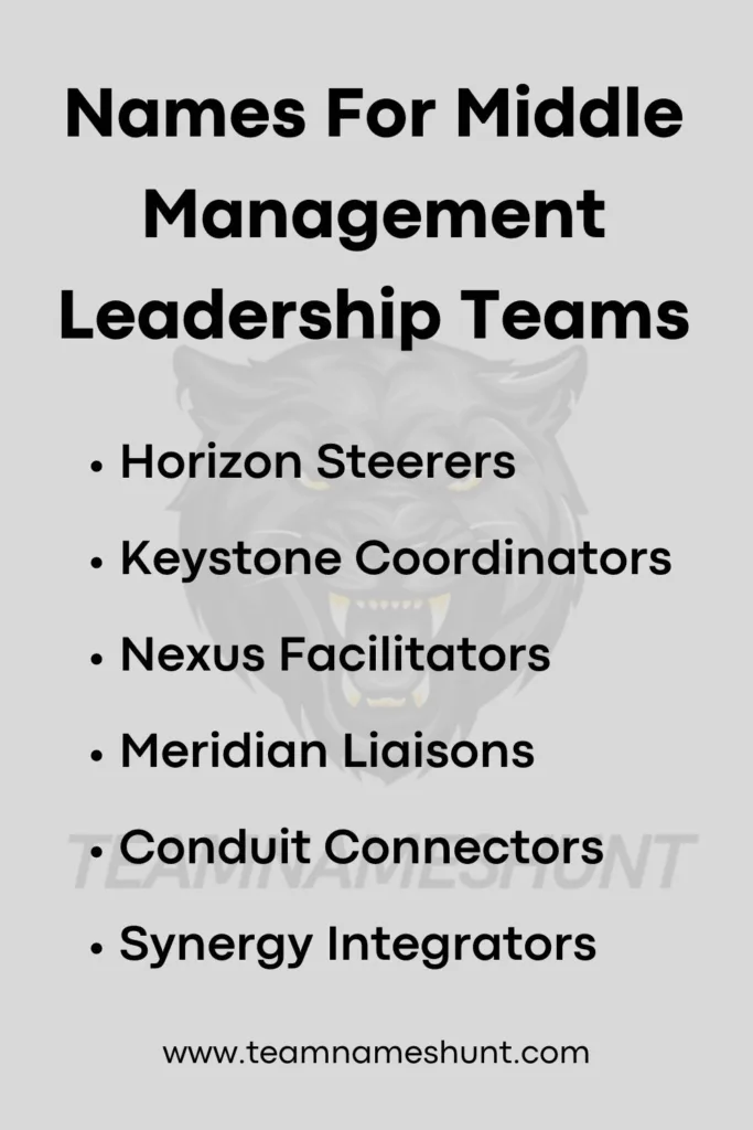 Names For Middle Management Leadership Teams