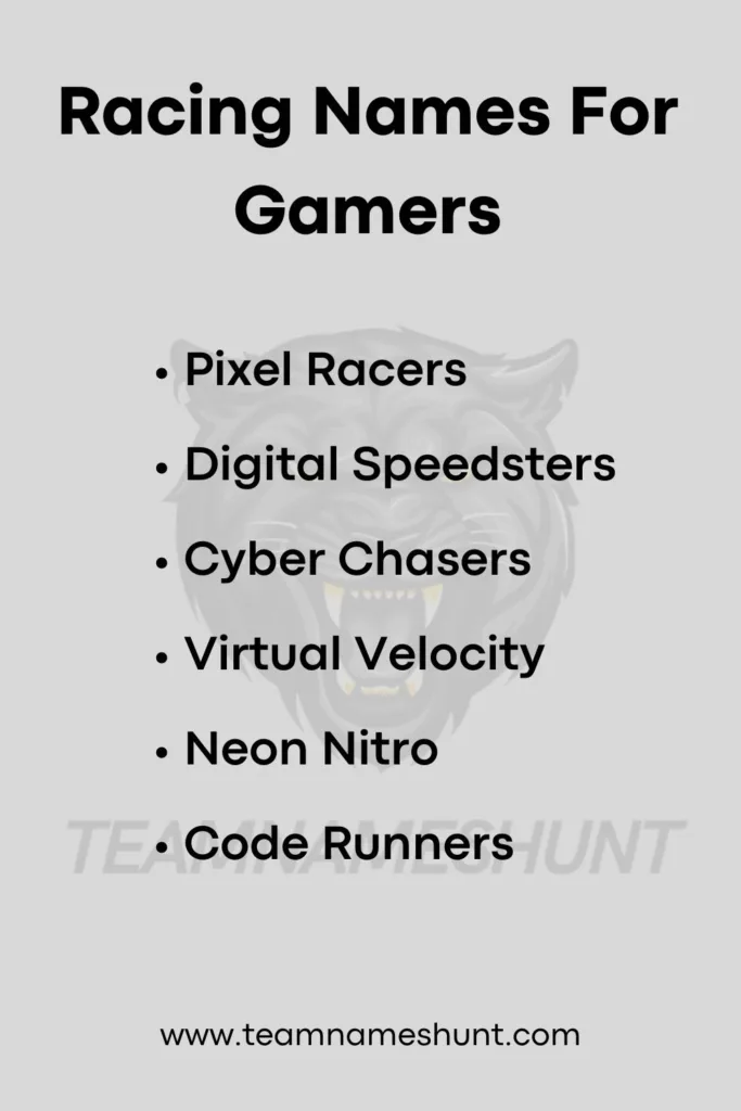 Racing Names For Gamers