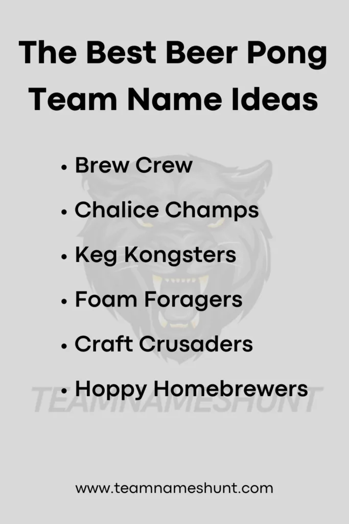 The Best Beer Pong Team Name Ideas