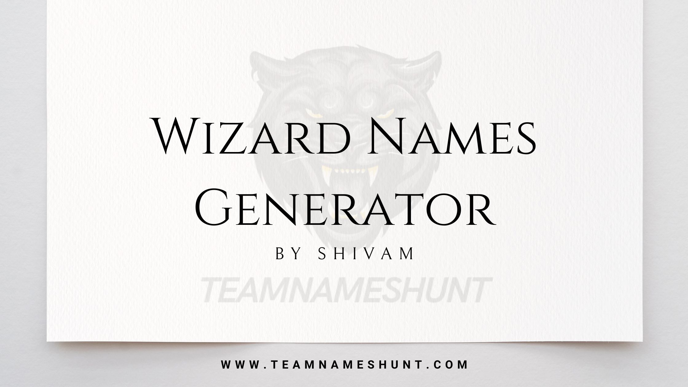 Wizard Names Generator